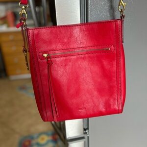 Fossil Emma crossbody bag purse Crimson